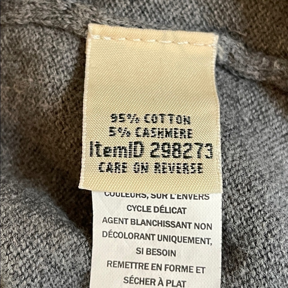 LL Bean Signature Gray Cotton Cashmere Turtleneck Sweater XL Petite | Normcore - Picture 5 of 5